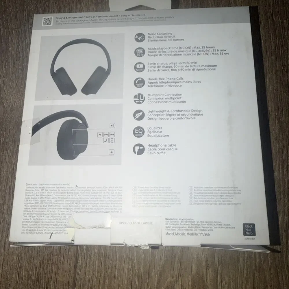 Sony WH-CH720N Wireless Over-Ear Headphones - Black - Open Box